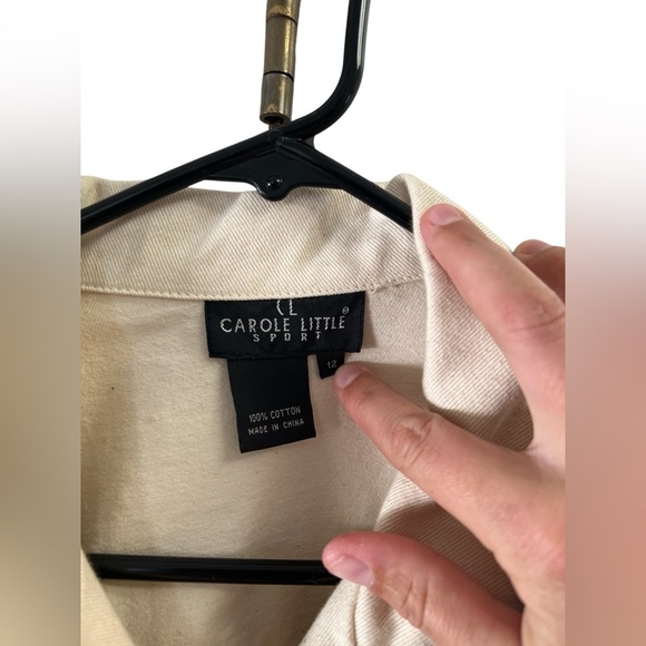 Vintage cotton ivory denim jean jacket embroidered and beaded - Picture 3 of 5